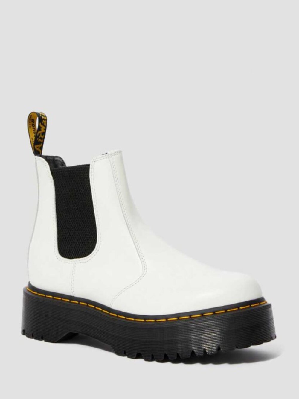 DR MARTENS 2976 Smooth Leather Platform Chelsea Boots (White)